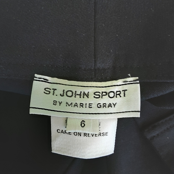 St. John sport 🌞0159 By Marie Gray Women's Stretch Pants Black Sz 6 Preowned - Picture 5 of 15